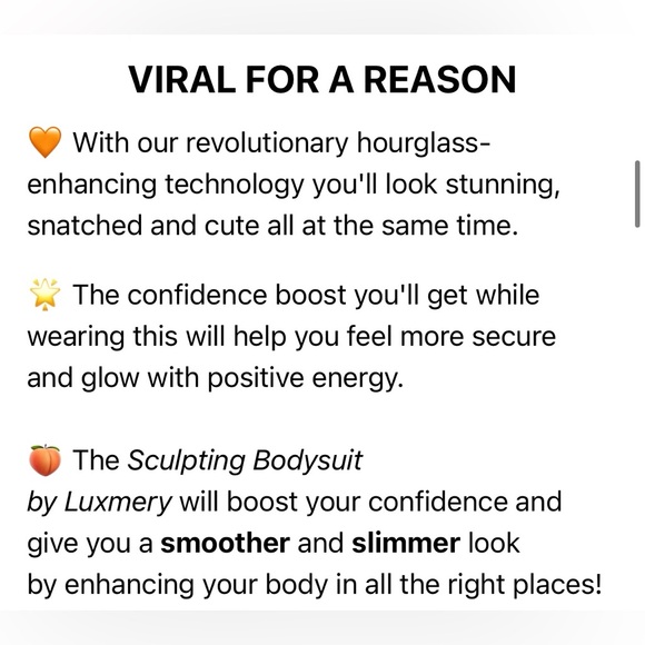 Luxmery Sculpting Shapewear Bodysuit - size XS/S - Picture 14 of 16